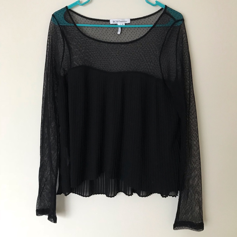 BCBGeneration Sheer Long Sleeved Blouse